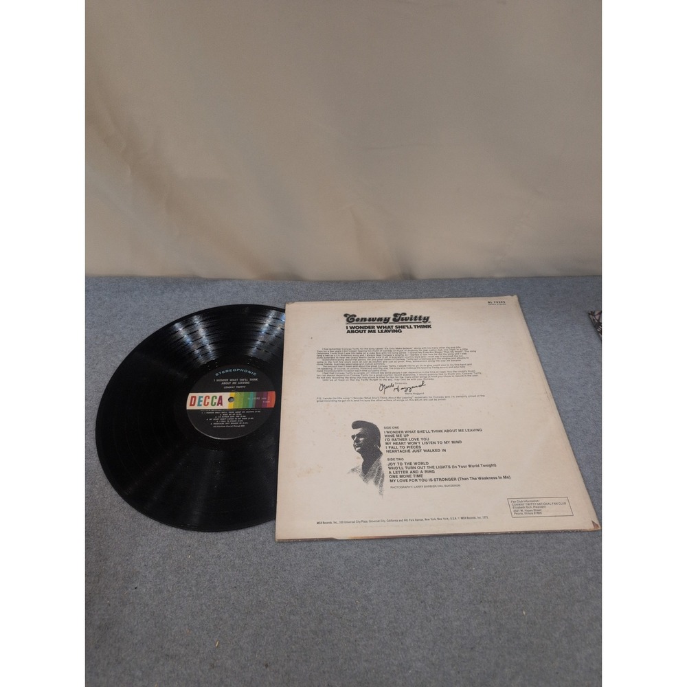 Conway Twitty I Wonder What She'll Think About Me Leaving LP Decca DL 75292 - Picture 2 of 2